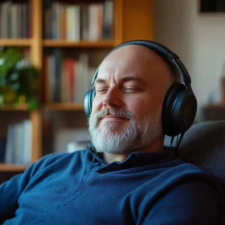 Person listening to hypnotherapy session