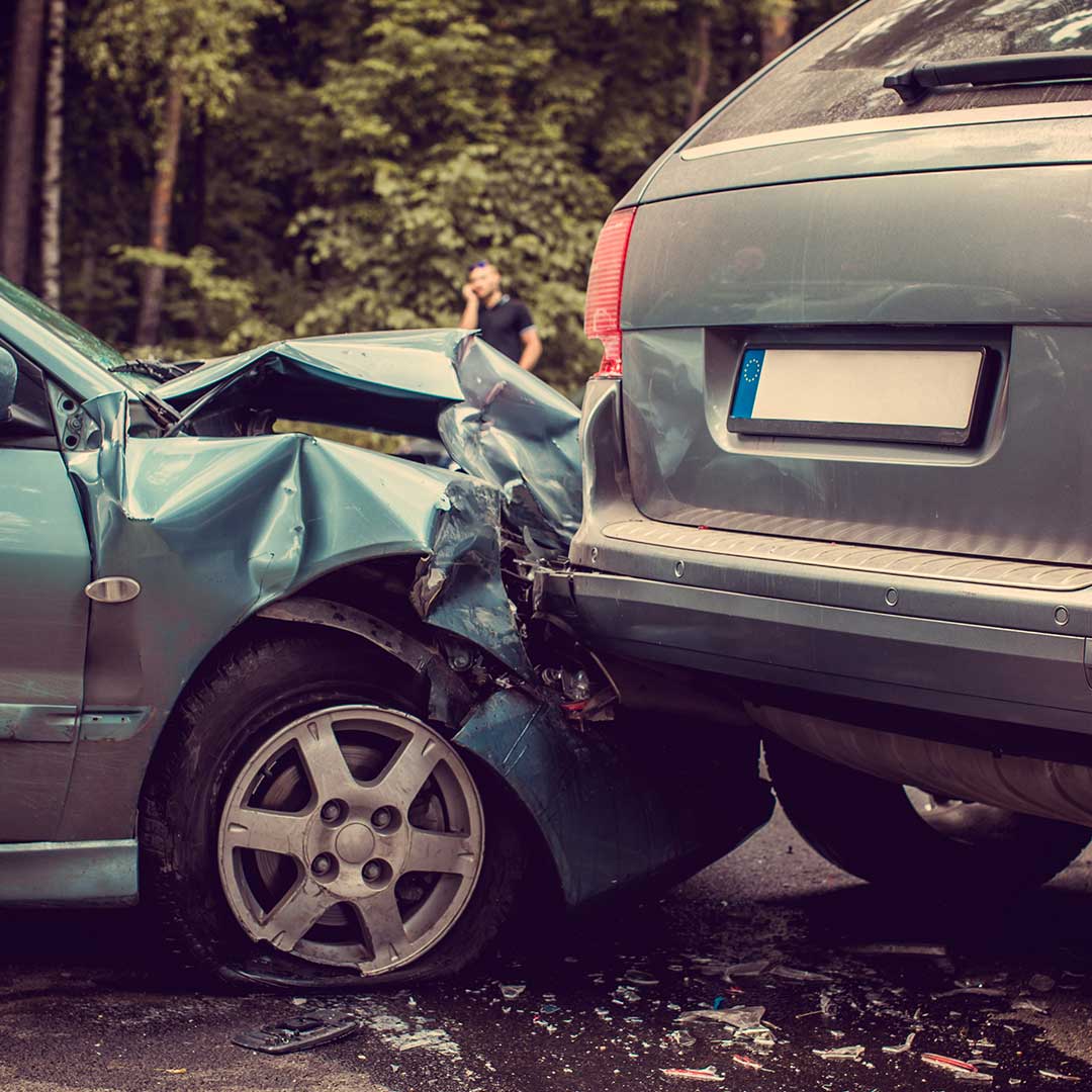 Wrecked car detail, illustrating journey from trauma to recovery via self-hypnosis