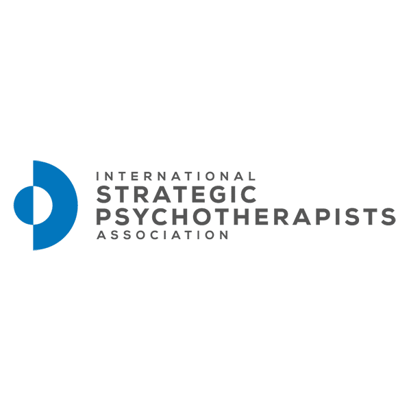 A Hypnotherapy Logo With A Blue And Gray Background.