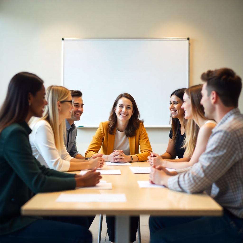 Team meeting around conference table
